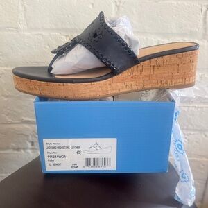 Jack Rogers Midnight Black Cork Wedges